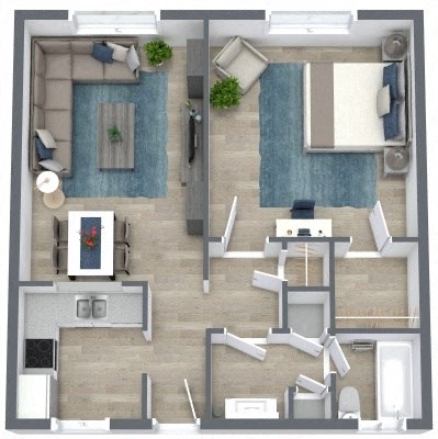 Central Garden Floor Plan  at The Courts Midtown, Tennessee